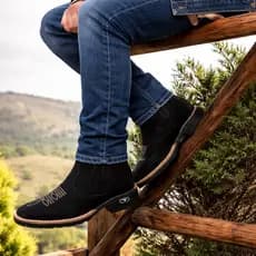 Bota Chelsea Masculina Botina Casual Couro Camurça Original Resistente e Macio