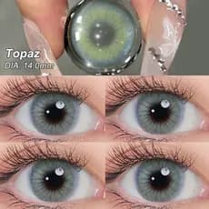 Magister Lente De Contato Meio Anual Coloridas Naturais Lentes Topazio Uso Diário 1 Par