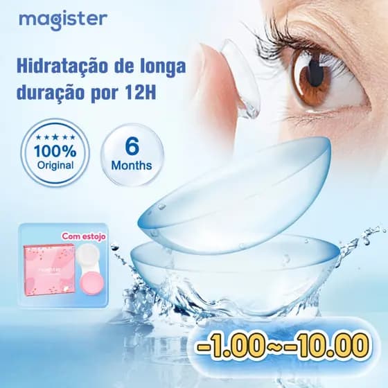 Magister Lentes De Contato Com Grau -1,00 ao -8,00 Miopia Lente de contato semianual 14,0mm 2 Peças lente gelatinosa