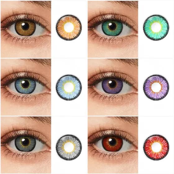 Lente De Contato Magister Color Eye Lentes De 1 Par Cosplay Colorful Lens Beauty Maquiagem Halloween Azul Vermelho