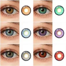 Lente De Contato Magister Color Eye Lentes De 1 Par Cosplay Colorful Lens Beauty Maquiagem Halloween Azul Vermelho