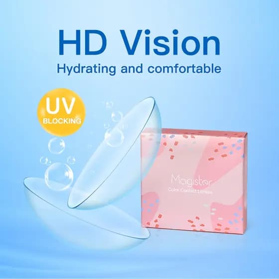 (P :-1.00 ~-10.00) Magister Lentes De Contato Transparentes De 14mm Myopia De 6 Meses Use 2 Pcs Lente Hidratante De Longa Duração Com Prescrição