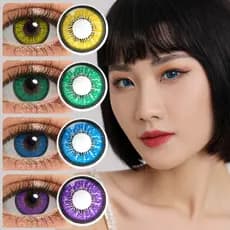 Lentes De Contato Coloridas Magister 14,5mm Cosplay 1 Par-Red/Purple