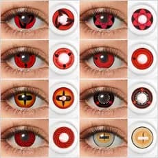 Lentes De Contato Vermelhas Magister Naruto Anime Personagem Cosplay 14,5mm Sharingan/Kakashi/Jiraiya/Sasuke