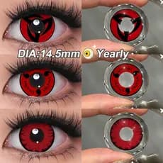 Lente De Contato Colorida Magister Anime Naruto Halloween Cosplay Lentes Vermelhas-Fire God Kuroko's Blue Ball/Red Crack