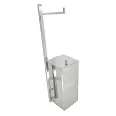 Lixeira Inox Quadrada c/ Papeleira Polido