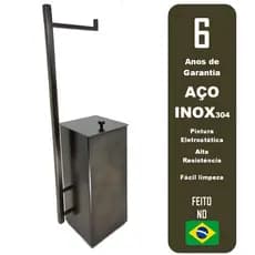Lixeira Inox Quadrada com Papeleira Grafit