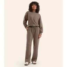Conjunto Blusão Com Calça Feminino Rovitex Marrom