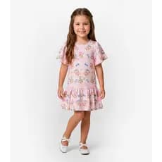 Vestido Infantil em Cotton Leve Trick Nick Rosa