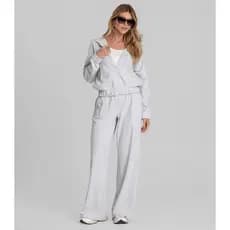 Calça Feminina Pantalona em Suedine Dianna Cinza