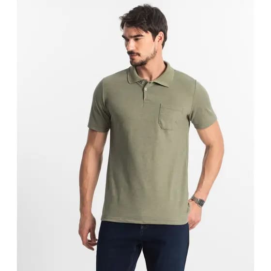 Polo Masculina Pique Diametro Verde