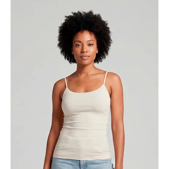 Blusa Feminina De Alça Poliamida Style Box Bege