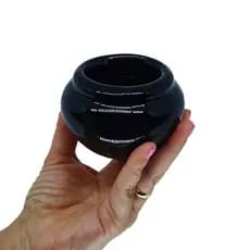 Vasinho Cerâmico Esmaltado para Suculentas Mini Vaso Cachepô Preto