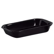 Travessa Retangular Preta Ceramica Retrataria Assadeira Forno