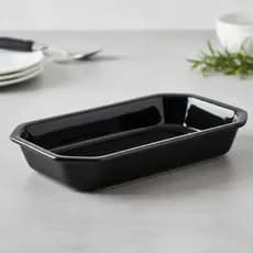 Travessa Retangular Preta Cerâmica Assadeira Forno Ideal para Lasanha Peixes Escondidinho Resistente