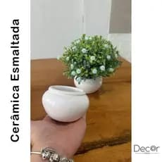 Vasinho Cerâmico Esmaltado para Suculentas Mini Vaso Cachepot Branco
