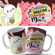 FELIZ PÁSCOA  CANECA DE PORCELANA
