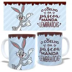 FELIZ PÁSCOA ARTE 01 CANECA DE PORCELANA 325ML