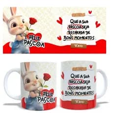 FELIZ PÁSCOA  CANECA DE PORCELANA 325 ML