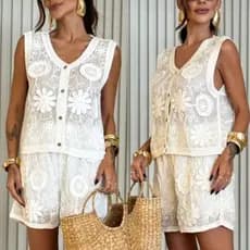 Conjunto Colete e Shorts Curto Novo3405