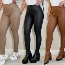 Calça Legging Skinny Courinho Sintético Modeladora