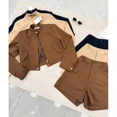 Conjunto De Jaqueta Curta e Shorts Importado TH8592#