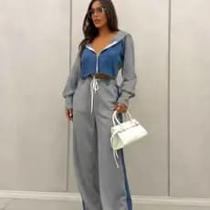 Conjunto De Moletom Com Jeans Estilo Modelo Gringo