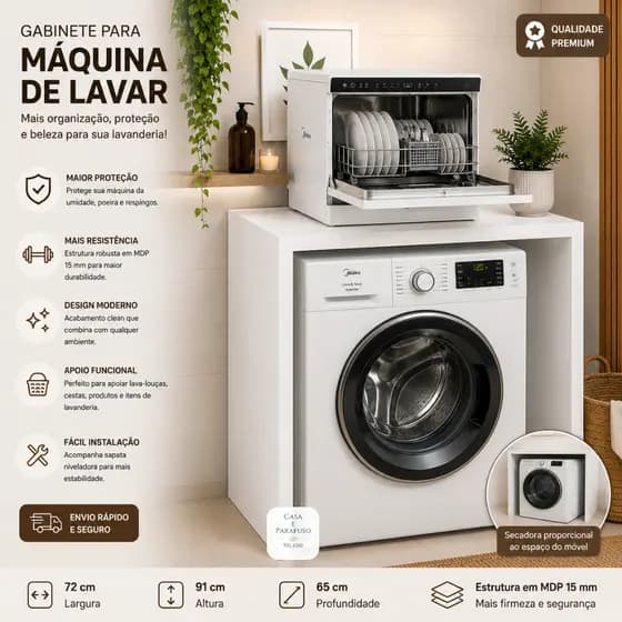 Bancada Balcão Para Embutir Lava E Seca Lavanderia-107