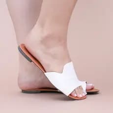 Sandália Feminina Rasteira Confortável Rasteirinha Tira Branca Elegante Slide Facha Branco Feminino Relevo Plana