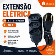 Extensão Elétrica 2 - 3 - 5 e 10 Metros 10A