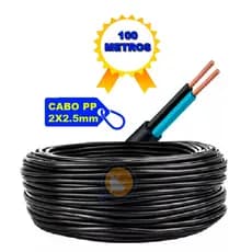 Cabo Pp 2x2,5mm Flexivel Rolo 100 Metros com 30 Filamentos