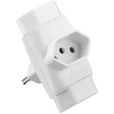 Adaptador Tomada DNA T 3 Saídas de 2 Pinos Plug Bipolar Benjamin