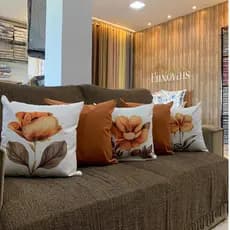 Kit 5 Capas de Almofada 45x45 Estampadas Decorativa Suede Para Sala Alta Qualidade