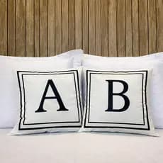 Kit 2 Capas de Almofadas Incial Letras Decorativa 45x45 Suede Alta Qualidade