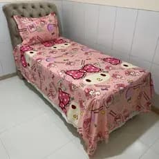 Jogo Lençol 2 Peças Hello Kitty Personagens Infantil Temático Kids Menina Menino