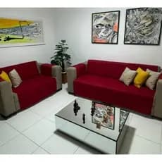 Protetor de Sofá 2 e 3 Lugares em Suede Elegante Com Porta Objetos Alta Qualidade