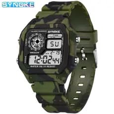 Relógio masculino SYNOKE camuflagem à prova d'água relógios militares pulso quadrado relógio esportivo