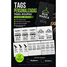 Tag para Roupas Personalizada 35x60mm ou 50x70mm | Etiqueta com Código de Barras | Personalize com Sua Marca
