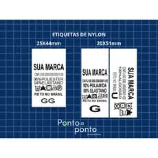Etiquetas Personalizadas Em Nylon Resinado Composição Roupa 500un 1000un 2000un