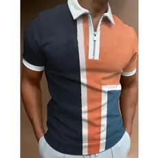 Roupas Masculinas da Moda, Camisas Polo, Streetwear, Estampa Listrada, Camiseta Casual de Manga Curta, Camisa Polo Mascu