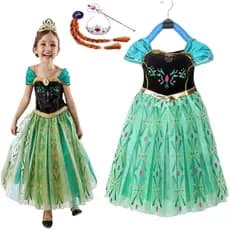 Fantasia De Halloween Carnaval Garota Disfraz Festa Noturna Cosplay Anna Frozen Princesa Vestidos De Aniversário Vestido