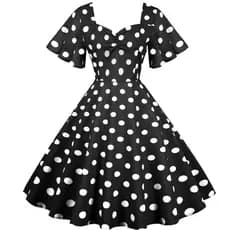 Vintage Polka Dot Printed Party Dress Women Retro Vestido De Festa De Finalistas Elegante Linha A