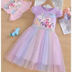 Vestido De Verão Para Meninas Meu Pequeno Pônei Desenho Animado Arco-Íris Princesa Bebê Festa De Aniversário