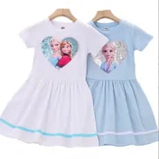 Vestido De Verão Para Crianças Dos Desenhos Animados Elsa Roupas Casuais Bonito Meninas Princesa Vestidos Infantis 2-6 A