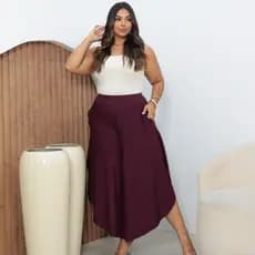 Calça Feminina Calça Saia Larga Godê Viscolycra Soltinha no Corpo