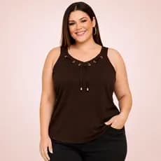 Blusa Regata Viscolycra Plus Size G ao G3 Confortável Moda Feminina