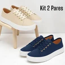 Kit 2 Tênis Feminino Casual Confortável Fashion Basico