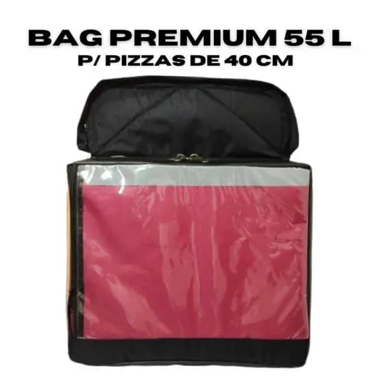 Mochila Térmica Delivery 55L – Bag Reforçada Tecido  Oxford Impermeável p/ Pizza 40cm | Motoboy Profissional