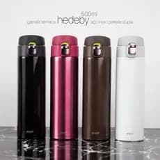 GARRAFA TÉRMICA AÇO INOX HEDEBY 500ML  PRETA - PAREDE DUPLA  ISOLAMENTO A VÁCUO!