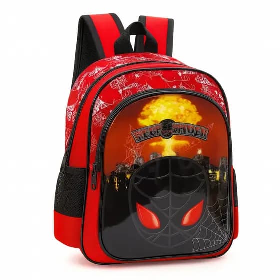 Mochila Aranha Costas Infantil Spider Color Escolar Masculina